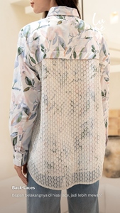 Blusa Musulmana de Diseño Nuevo OEM, Talla Grande, Estilo Islámico Modesto, Cuello Camisero, Manga Larga, Botones, Estampado Floral, para Mujer - Product Image 5