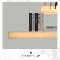 Applique murale décorative en albâtre avec panneau rectangulaire translucide, LED intégrée 3000K lumière chaude, design moderne