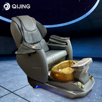 Fauteuil de pédicure de luxe pour salon de beauté, avec pompe de vidange sans tuyauterie, massage et spa pour les pieds, confortable