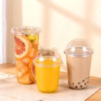 Gobelet jetable en PP personnalisable de 90 mm et 500 ml, gobelet en forme de U givré, pour boissons, jus, café, vente chaude