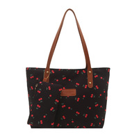 Tas Bahu Modis dengan Dompet Tas Jinjing Kapasitas Besar untuk Wanita Tas Tangan Bermotif Buah Trendi