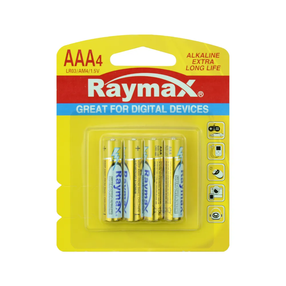Raymax高品質1.5ボルト電池AAAアルカリ電池AlcalinePliasaaa