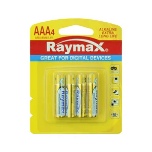 Raymax高品質1.5ボルト電池AAAアルカリ電池AlcalinePliasaaa