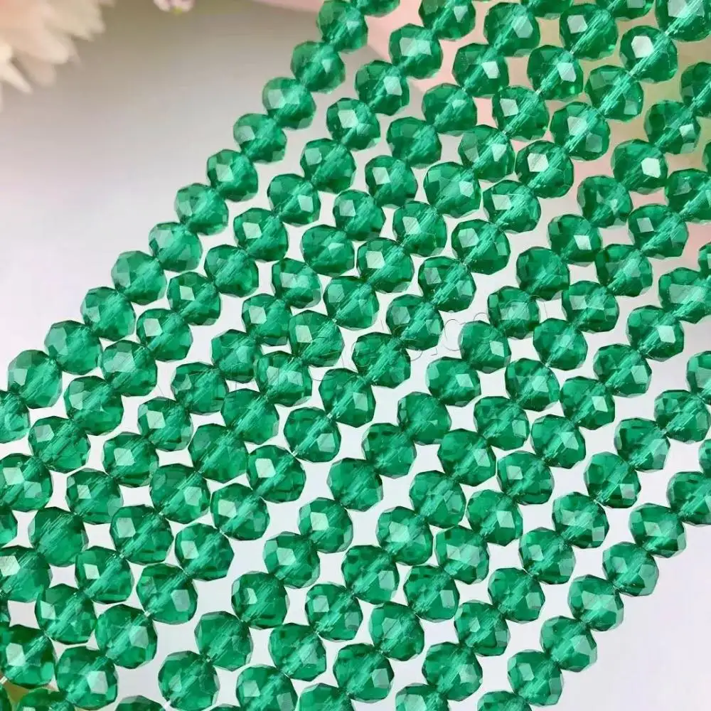 DIY Membuat Perhiasan Massal Faceted Rondelle Kristal Beads Ukuran Yang Berbeda untuk Pilihan Panjang 14.96 Inch 1553218