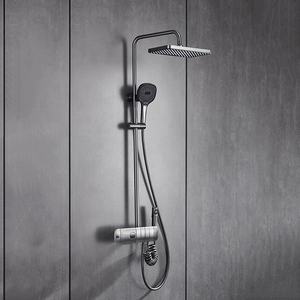 Ensemble de robinets de bain et de douche encastrés en laiton, mitigeurs chaud/froid, 4 fonctions, système de douche LED <span class=keywords><strong>Spa</strong></span> effet pluie - Product Image 2