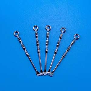 Porte-clés pendentif cure-oreille en bambou anti-cuivre fait main, petites breloques créatives en cuivre pour les vendeurs de rue, cure-oreille en alliage - Product Image 4