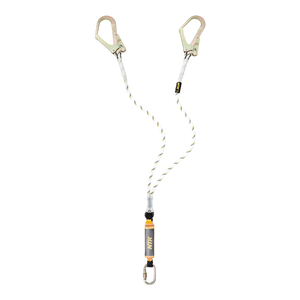 Cuerda de seguridad de protección contra caídas de poliéster con cordón amortiguador integrado de doble gancho NTR/Niteri con certificación CE - Product Image 1