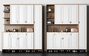 Armoire à chaussures en bois au design moderne contemporain pour la maison, la chambre à coucher, la salle à manger, le salon ou les meubles d'école - Product Image 2