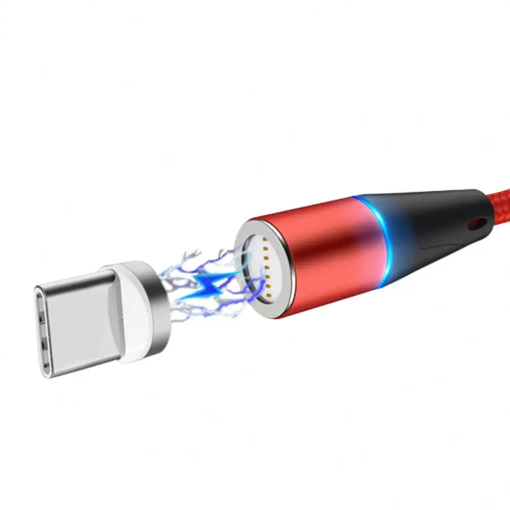 Câble de charge magnétique à rotation de 360 degrés pour téléphone Câble micro USB 3 en 1 Cordon magnétique USB Câble de données pour chargeur