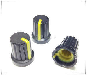 Kenop dua warna menunjukkan kenop plastik 6mm kenop potensiometer poros bunga