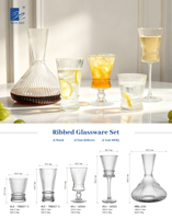 Vintage Verticale Geribbelde Glazen 290ml 9.8oz Elegante Champagne Glazen Fluit Wijnglas Kelk voor Bruiloft Bar Feest