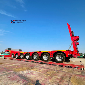 Tugas berat 3 4 5 6 gandar 60 80 100 Ton belakang pemuat tempat tidur rendah semi-trailer truk anak laki-laki Trailer dengan harga murah - Product Image 2