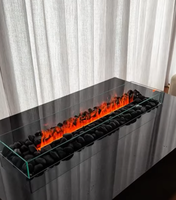 Cheminée murale intelligente 3D à atomisation d'eau, écologique, avec support TV intégré, pour intérieur - Vente en gros
