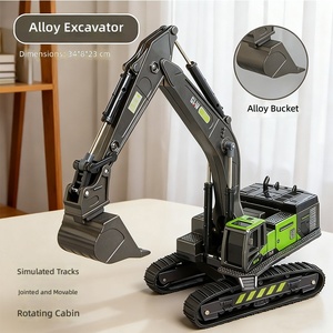 Set de Vehículos de Ingeniería de Aleación para Niños: Excavadora de Juguete, Máquina de Simulación con Gancho, Pala y Grúa, Modelo para Niño - Product Image 6