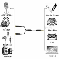Doonjery — câble de séparation de casque Audio stéréo, Jack 3.5mm, 1 mâle à 2 femelles, adaptateur séparateur de casque d'écoute, microphone
