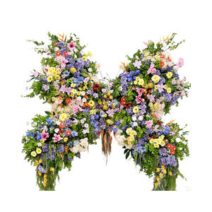 Monet jardín estilo elegante Floral ventana puerta <span class=keywords><strong>cabeza</strong></span> decoración grande púrpura azul mariposa Fondo flores simuladas para la belleza - Product Image 4