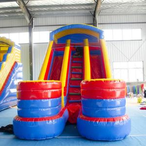 Château gonflable écologique en PVC pour usage domestique, <span class=keywords><strong>avec</strong></span> toboggan double piste, commercial, étanche, capacité 30 personnes, facile à monter - Product Image 3