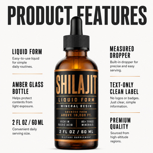 Extrait de résine de Shilajit de l'Himalaya purifié en gouttes liquides, complément antioxydant, soutien à la digestion et à l'immunité, sans gluten, sans produits laitiers - Product Image 4