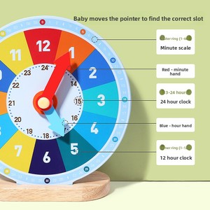Réveil éducatif pour la petite enfance - Contreplaqué et bois de caoutchouc écologiques pour les enfants de 3 à 6 ans - Cadeaux d'anniversaire pour garçons et filles - Product Image 4