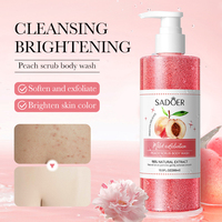 OEM SADOER Marque Privée Luxe Soins de la Peau Parfumé Éclaircissant Kiwi Gel Douche Exfoliant Savon Liquide Bain et Douche
