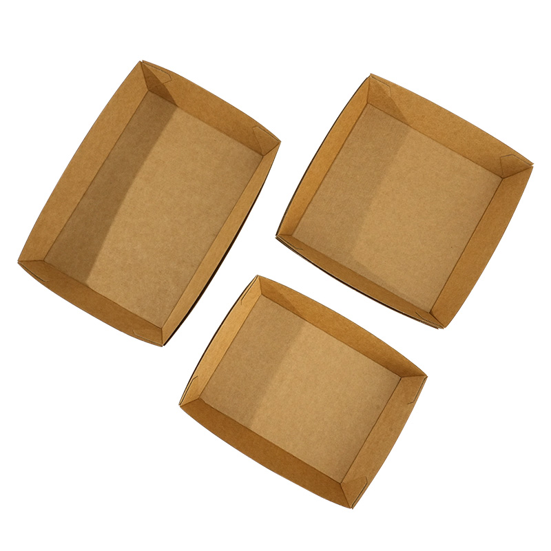 Kraft Food Take Away Fried Chicken Chips Boat Tray Paper Plate Bowl for Packaging for Chips Chicken