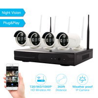 Tuya Smart Life H.265 1080P 4-Kanal Wireless Cctv Home Security Kamerasystem Wireless Wifi Nvr Kit Menschliche Erkennung
