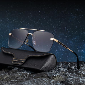 Gafas de Sol sin Marco para Hombre Polo Haus, Negras y Doradas, Lentes de PC con Protección UV400, Estilo Instagram, Comercio Electrónico Transfronterizo - Product Image 1