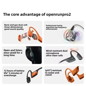 Écouteurs SHOKZ OpenRun Pro 2 S820 BT, étanches IPX5, à conduction osseuse, pour la musique et le sport, Bluetooth 5.3, réduction active du bruit, LED - Product Image 5