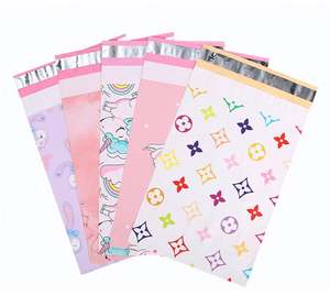 Sac d'expédition personnalisé imprimé, sac de courrier biodégradable à 100 % en HDPE/LDPE, compostable, avec adhésif puissant - Product Image 1