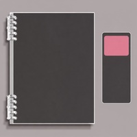 Carnet A4 à double spirale, couverture bicolore, reliure à colle froide, gris foncé et blanc, pour le bureau et l'école