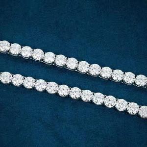 Unisex VVS Clarity Moissanite Diamond 925 Sterling <b>Silver</b> Fine Body Chain Heavy Cuban Linked for Trendy Parties white Gold Gold - Product Image 4