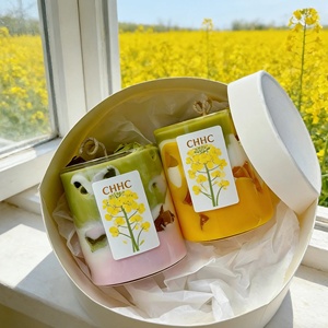 Vela de Cera de Gelatina con Aroma Floral, Color Pastel, en Capas, con Etiqueta Floral <span class=keywords><strong>CHHC</strong></span> para Decoración de Primavera - Product Image 5