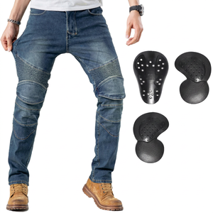 Algodón hecho Slim Fit Moto Jeans Pantalones Protección Desgaste En stock Hombres Moto Jeans Pantalones - Product Image 1