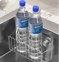 Étagère de rangement murale en plastique à ventouse pour salle de bain, panier de rangement pour évier, support de séchage pour torchons, sans perçage