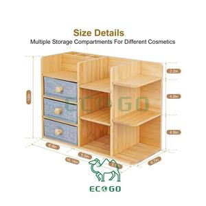 ที่ใส่เครื่องสำอางไม้ไผ่แบบถอดได้3ชั้นทันสมัย - Product Image 2