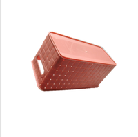 Panier en plastique moulé par injection OEM, carré, rectangulaire, durable, en PP, panier de rangement creux pour chambre, maison, bureau, bureau à domicile