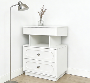 Table de chevet en bois moderne écologique en MDF blanc pour salon et chambre à coucher Commode à tiroirs - Product Image 6