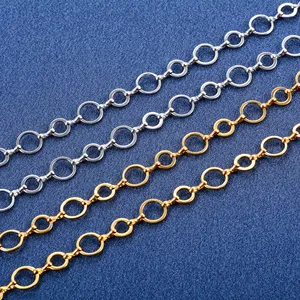 Collar de Acero Inoxidable Hecho a Mano de 10 mm, Cadena de Eslabones Circulares Redondos para Mujeres y Hombres, Gargantilla Geométrica Chapada en Oro, Joyería de Metal - Product Image 4