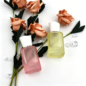 In Stock Screw-Top Frosted Macaron Perfume Dispensing Bottle Square Glass Portable Spray with <b>Reed</b> <b>Diffuser</b> - Product Image 1