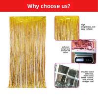 Tirai Sutra Hujan Warna-warni Berkilau untuk Dekorasi Pintu, Pesta Ulang Tahun, Pernikahan, Dinding, Latar Belakang Luar Ruangan