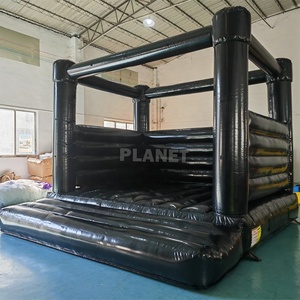 Moonwalk-<span class=keywords><strong>castillo</strong></span> inflable de PVC blanco para fiestas, <span class=keywords><strong>castillo</strong></span> hinchable para bodas, de rebote negro - Product Image 4