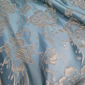 Nouveau Style 100% Polyester Brocart Jacquard Tissu Brillant Fleur <span class=keywords><strong>Hiver</strong></span> Fil Teint pour Garçons Vêtements Robes De Mariée Couleur Bleue - Product Image 5