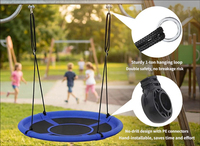 Balançoire ronde robuste de 40 pouces, balançoire nid suspendue réglable avec cordes pour enfants et adultes, pour jardin et aire de jeux extérieure