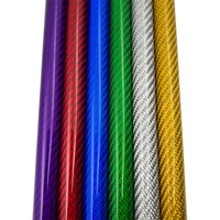 Tube en fibre de carbone coloré 3K personnalisé, surface brillante, activateur chimique DIY, support avec épaisseur et longueur personnalisées