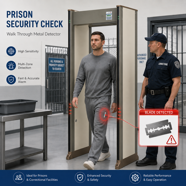 Multi Zone Security Scanner LCD Display 200 Sensitivity Levels Audible/Visual Alarm 100-240V 50/60Hz Power Supply for Customs