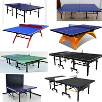Table de tennis d'intérieur à peinture bleue avec pieds pliants Table de ping-pong en vente