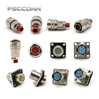Konektor Listrik Sirkular Seri Y50X Kelas Industri PSCCONN 6 7 8 12 Pin, Steker & Soket Kabel Penerbangan Tahan Air IP67