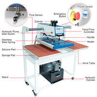 Presse à chaud semi-automatique hydraulique AIBA 16x24 pouces, double station 40x60cm, pour transfert par sublimation sur t-shirts et vêtements