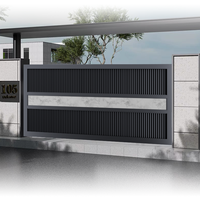Portail télescopique électrique moderne en alliage d'aluminium à ouverture automatique pour cours, jardins, villa, portails coulissants, portail électrique