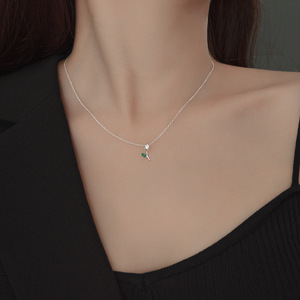 Joyería Fina Elegante, Collar con Colgante de Flor de Tulipán de Plata de Ley 925 con Circonita <span class=keywords><strong>Esmeralda</strong></span>, Regalo para Mujer, Novia, Anillo Floral de Plata - Product Image 5